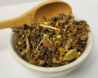 Tulsi Turmeric Ginger | Loose Leaf Tea | Holy Basil Cinnamon-Cardamom-Cloves | Anti-Inflammatory