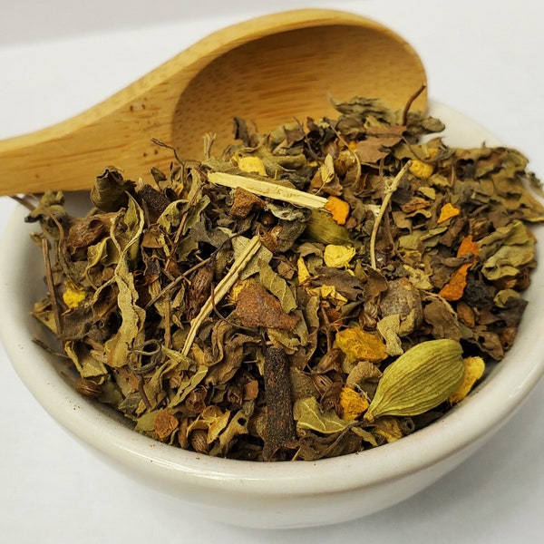 Tulsi Turmeric Ginger | Loose Leaf Tea | Holy Basil Cinnamon-Cardamom-Cloves | Anti-Inflammatory