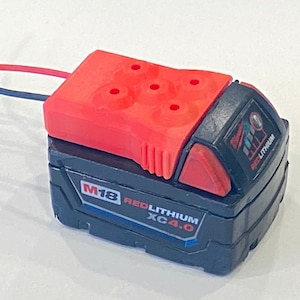 Milwaukee M18 Battery Adapter | Dock | Mount | Holder | optional 12 awg wires for 18V DIY projects