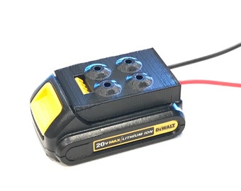 Dewalt 20V Battery Adapter Power Dock with 12AWG Wiring for Power Wheels or DIY projects