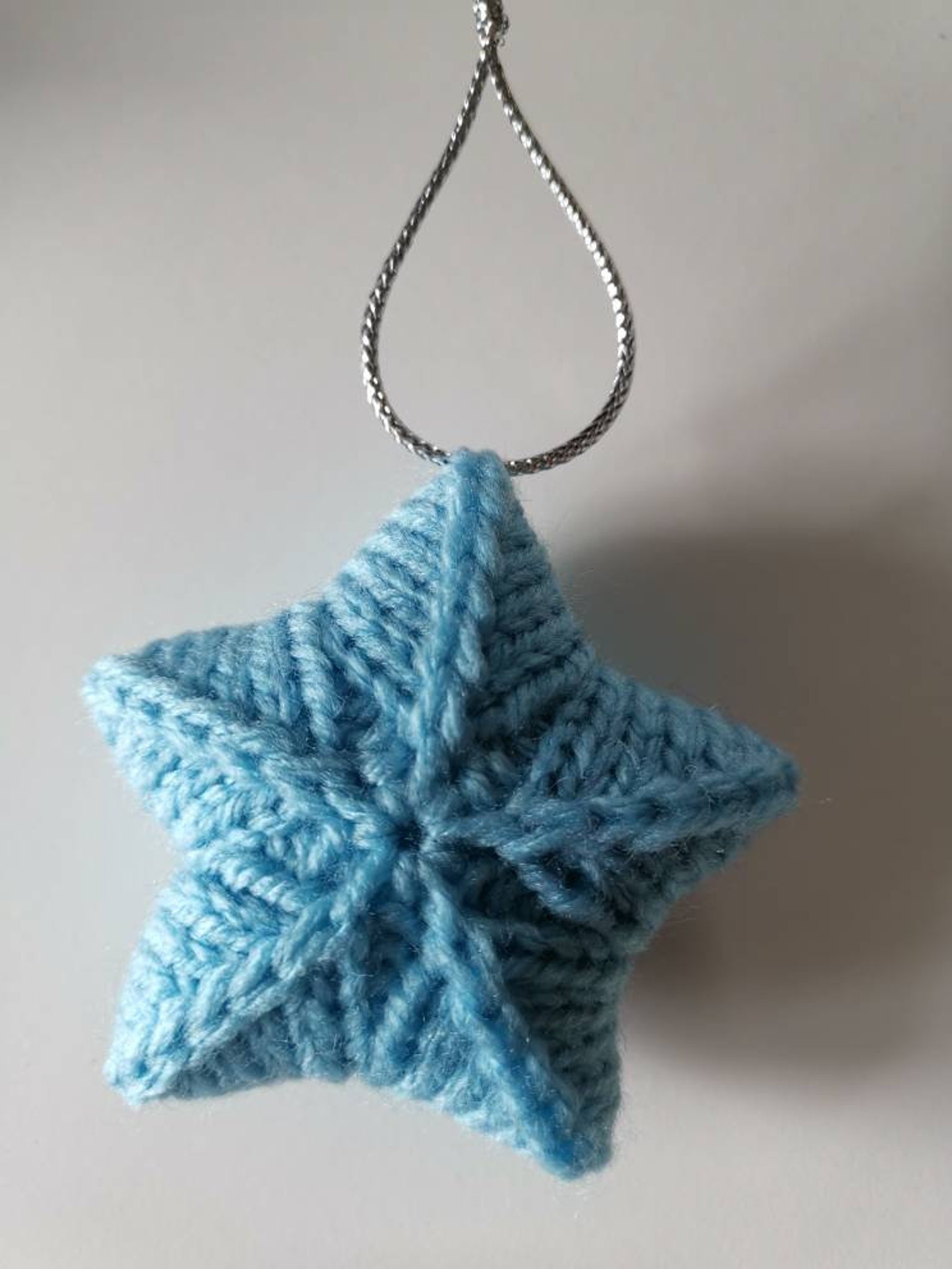 Christmas Tree Ornaments Knitted Stars Etsy