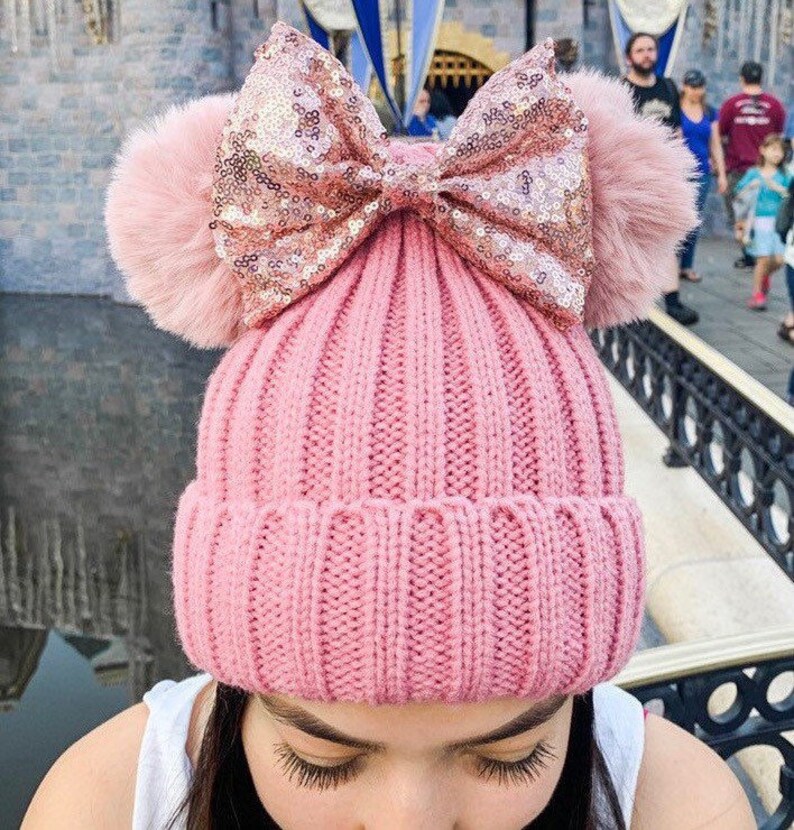 Rose Gold Minnie Ears Hat / Minnie Mouse Ears / Mickey Ears Etsy