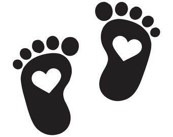 Download Baby Footprint Heart Etsy