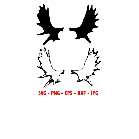 Moose Antlers Outline and Filled In 30 Instant Downloads | Etsy