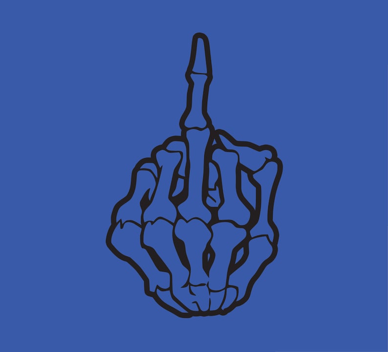 Download Skeleton Middle Finger Transparent Instant Download SVG ...