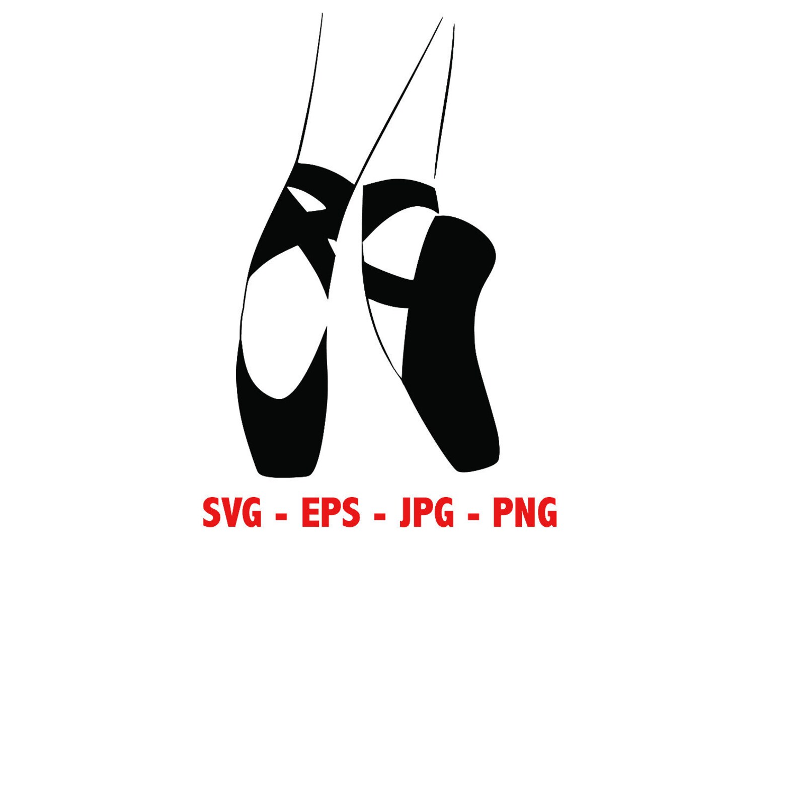 ballet shoes svg, eps, jpg, png digital download