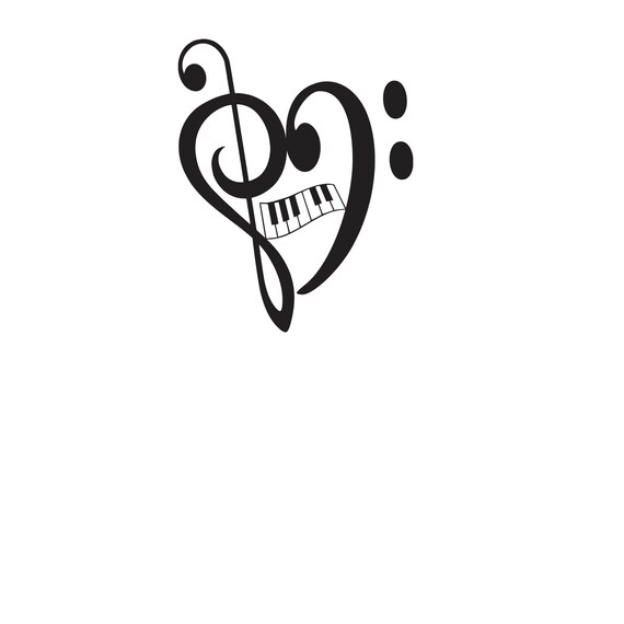 Download Music Note Heart With Piano Keyboard Instant Download Svg Etsy