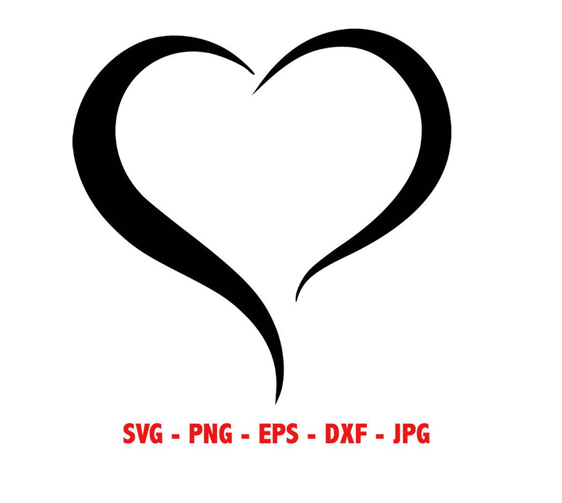 Open Heart 10 Instant Downloads in Black & White 2SVG 2PNG Etsy