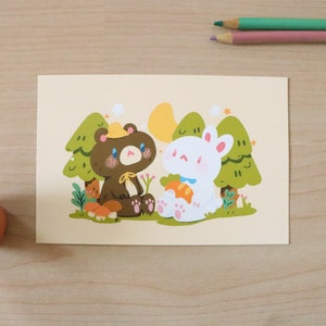 Carte postale des animaux de la forêt