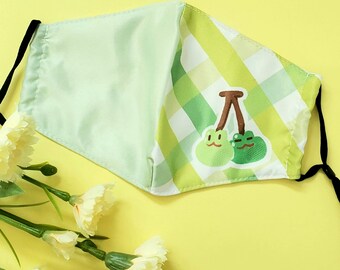 Green Cherry Froggie Pocket Facemask!
