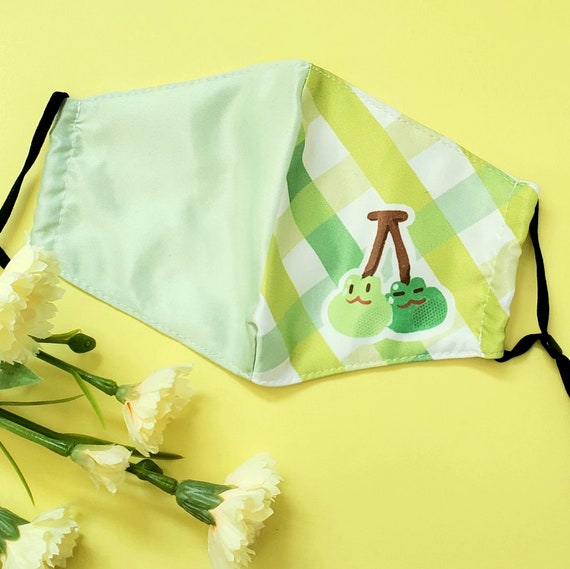 Green Cherry Froggie Pocket Facemask!