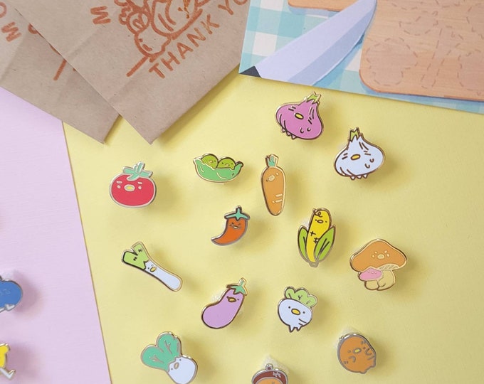 Quacky Veggie Enamel Pin Gacha