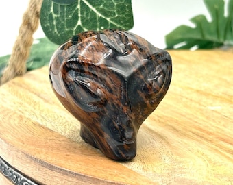 Mahogany Obssidian Alien Crystal Carving