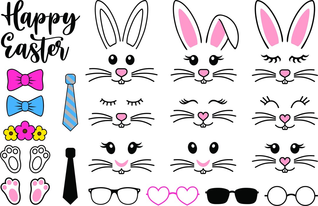 Happy Easter Bunny Bundle Svg Dxf Jpg Png - DIGITAL FILE ONLY - Etsy