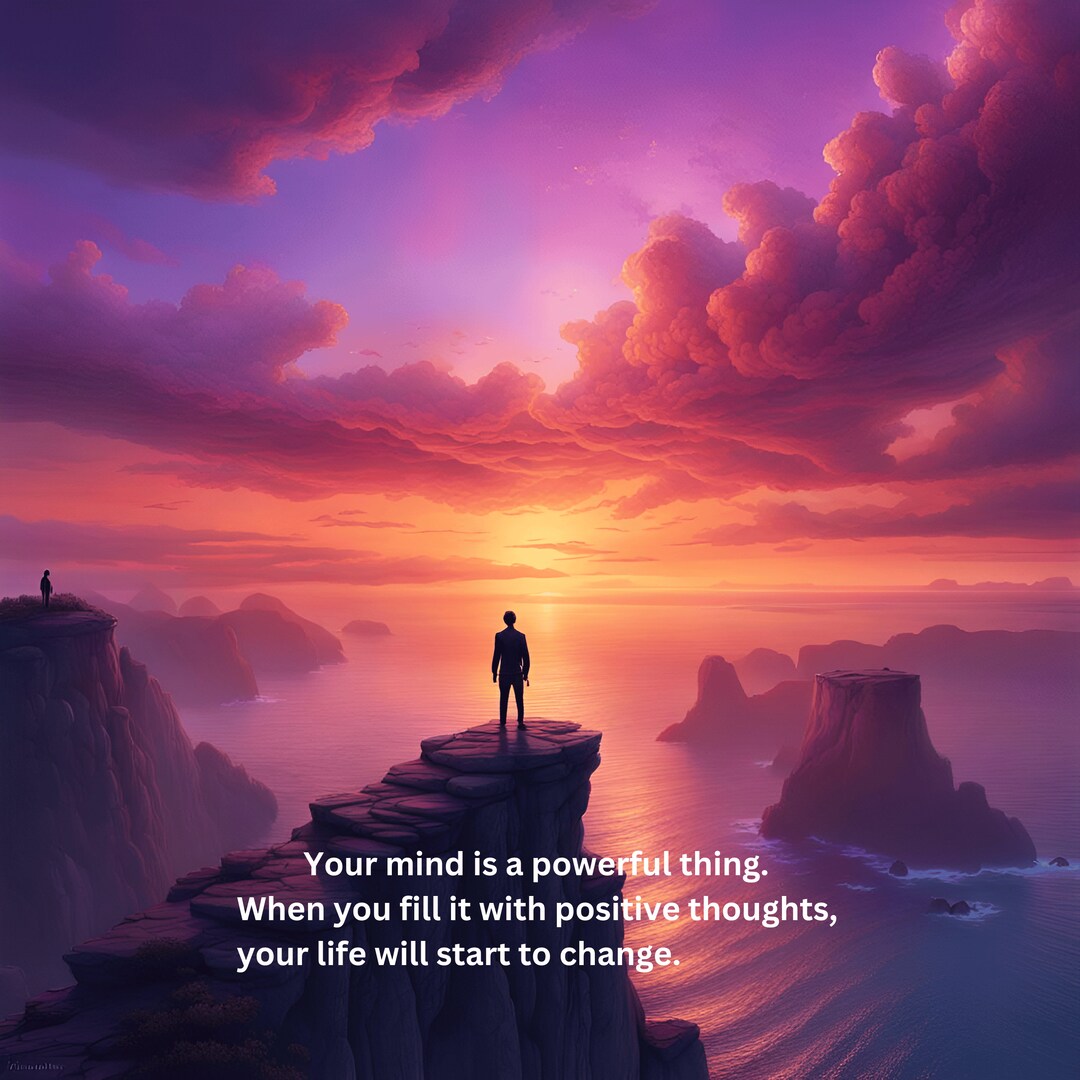 Your Mind is Powerful Positive Thinking Motivational Wall Art Print