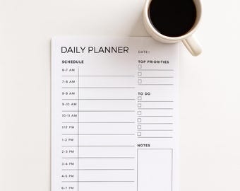 Printable Tagesplaner: To-Do Liste, Terminplaner (A4, A5, Letter Size) (PDF Download), Digitaldruck, Organizer, Planer