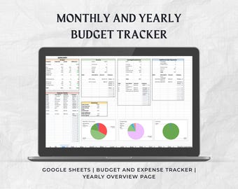Google Sheets Budget Template: Monthly & Yearly Expense Tracker (Digital Download)