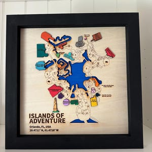 Carte murale 3D en couleur ~ Inspirée par Islands of Adventure*