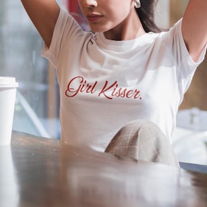 Girl Kisser Baby Tee, Lesbian Pride Y2L Crop Top LGBTQ Shirt, Feminist Pride Party Crop Tank, Lesbian Pride Gift for Her, Pride Month Shirt