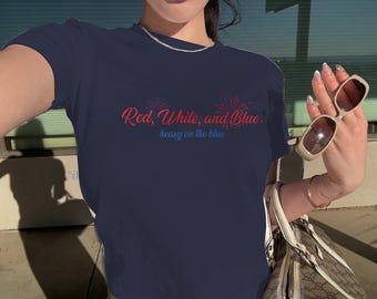 4th of July Baby Tee, Red White and Blue Cropped Tee, Anti Fourth Of July Shirt, Funny Feminist Graphic Tee, Girl Power USA Shirt