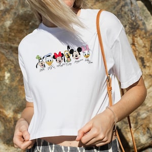 Disney Characters Baby Tee, Mickey Minnie Donald Daisy Crop Top, Disney Trip Shirt, Disneyland Shirt, Disneyworld Shirt, Bella Canvas Tee