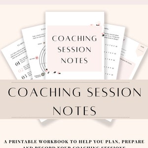 Coaching session notes printable workbook, goal planner, life chart, daily success routine worksheet