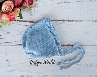 Knitted newborn bonnet for your photo sessions | Newborn Knitted Photo Prop | Posing prop