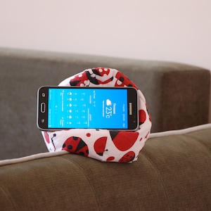 Phone stand, LadyBug Phone cushion, Tablet cushion, Ipad Stand, Kindle stand, Ipad cushion, E-reader stand, Tablet pillow, ebook holder