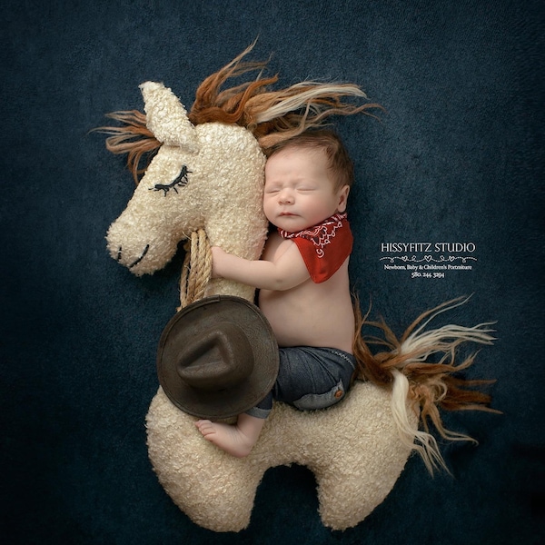 Pasgeboren paard poseren foto prop | Poseerspeeltje voor pasgeborenen | Fotografiespullen voor newbornshoot