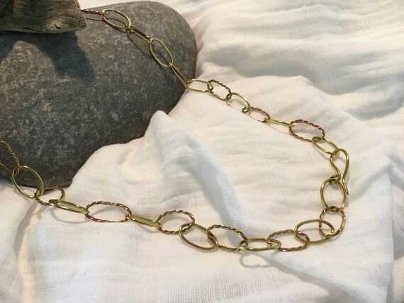 Brass Oval Link Chain Necklace | Etsy