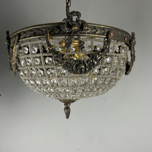 Dark Brass Half Basket Empire Chandelier