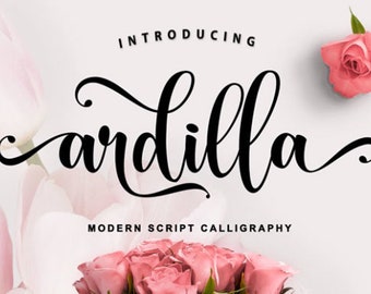 Ardilla Font download, Digital font, Calligraphy font, Script Font, Handwritten font, Wedding font, Modern font instant download
