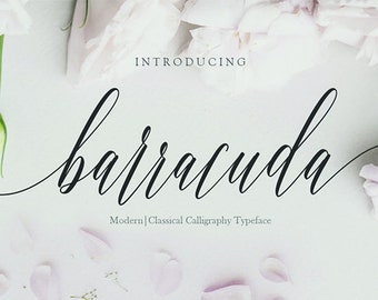 Barracuda Font download, Digital font, Calligraphy font, Script Font, Handwritten font, Wedding font, Modern font instant download