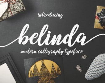 Belinda Font download, Digital font, Calligraphy font, Script Font, Handwritten font, Wedding font, Modern font, Swirly font