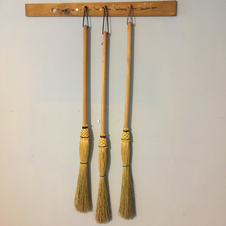 Capped Cobweb Broom Turned Dowel Handle Etsy