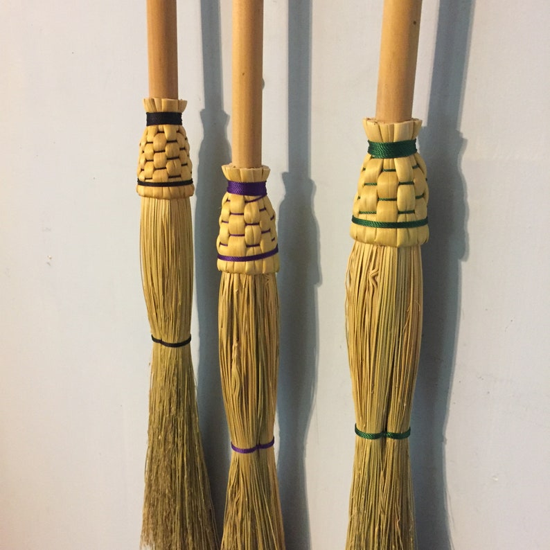 Capped Cobweb Broom Turned Dowel Handle Etsy