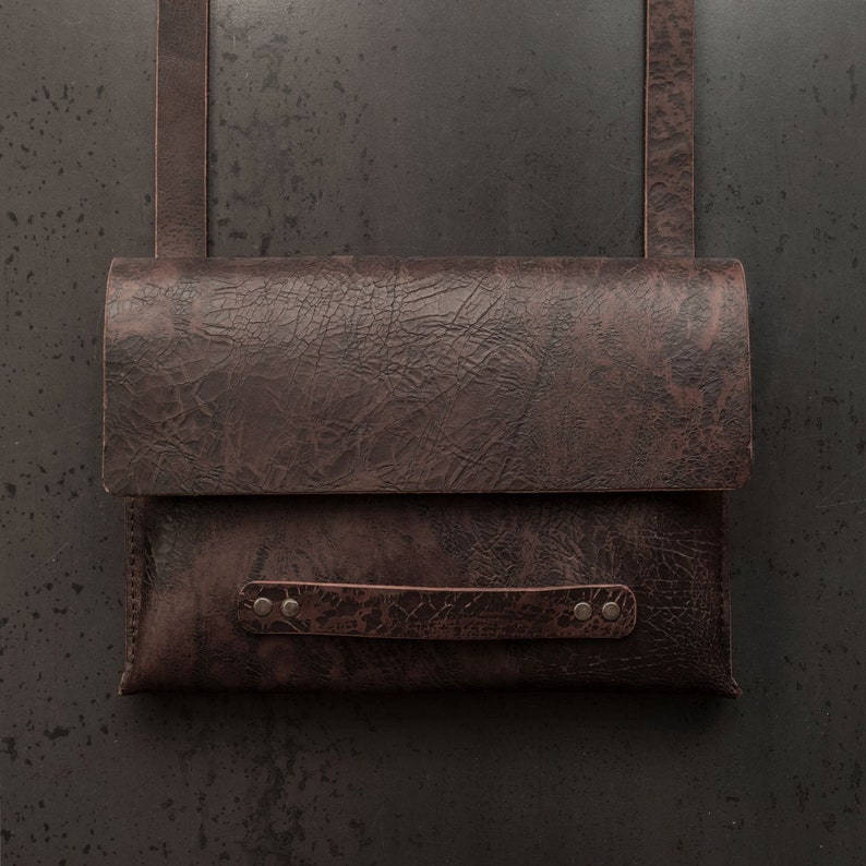 Limited Edition Handmade Italian Leather Shoulder bag Minimal purse, woman bag , Full grain Italian leather shoulder bag , Handmade in Italy image 1