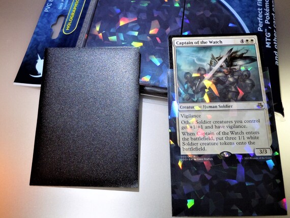 Professional Holographic Matte Black 100 Pack Card Protector Sleeves Precise Fit For Mtg Pokemon And More