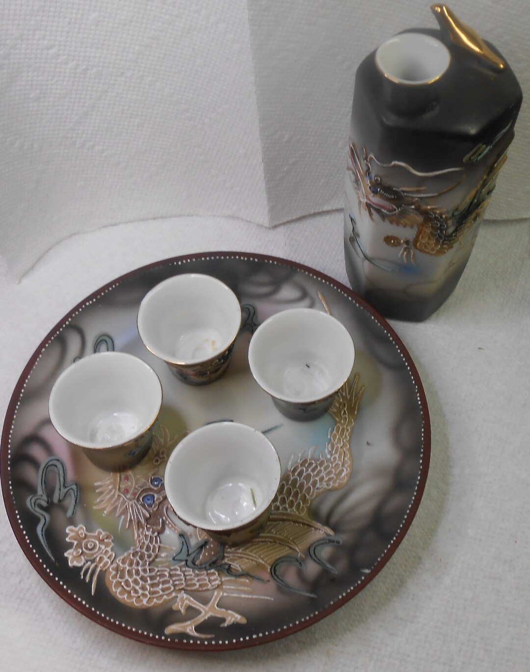 Sake Dragonware Bottle Japanese Decanter Whistling Singing Etsy