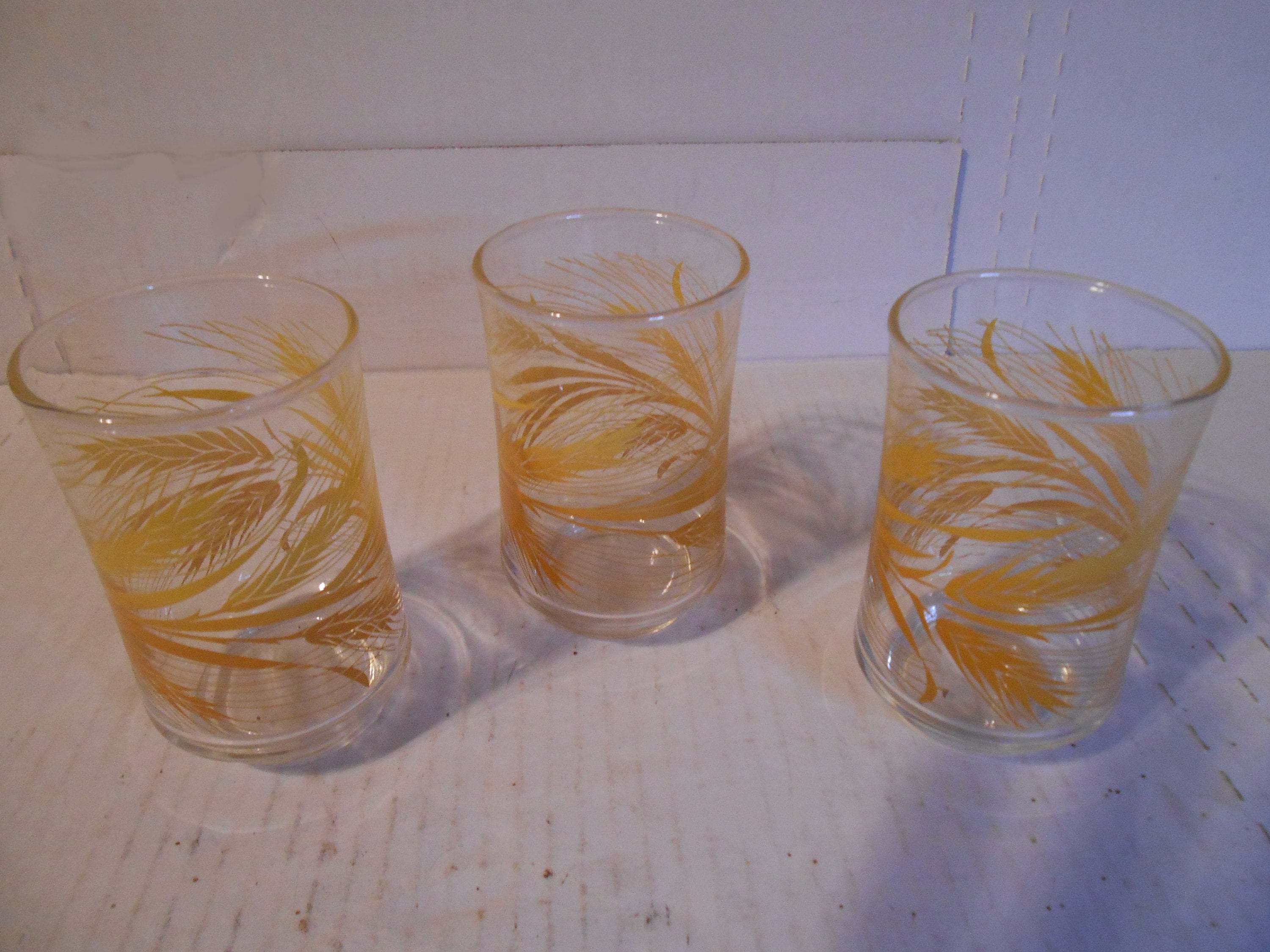 Libby Glass, Mid Century Glassware, Libby Golden Wheat, Ice Tea Glasses, Set  of 2, Libbey 