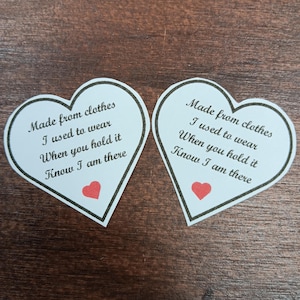 Mini Memory Heart Patches – 2x2&quot; Set of 2 Sew/Iron-On Labels for Quilt, Bear, or Keepsake