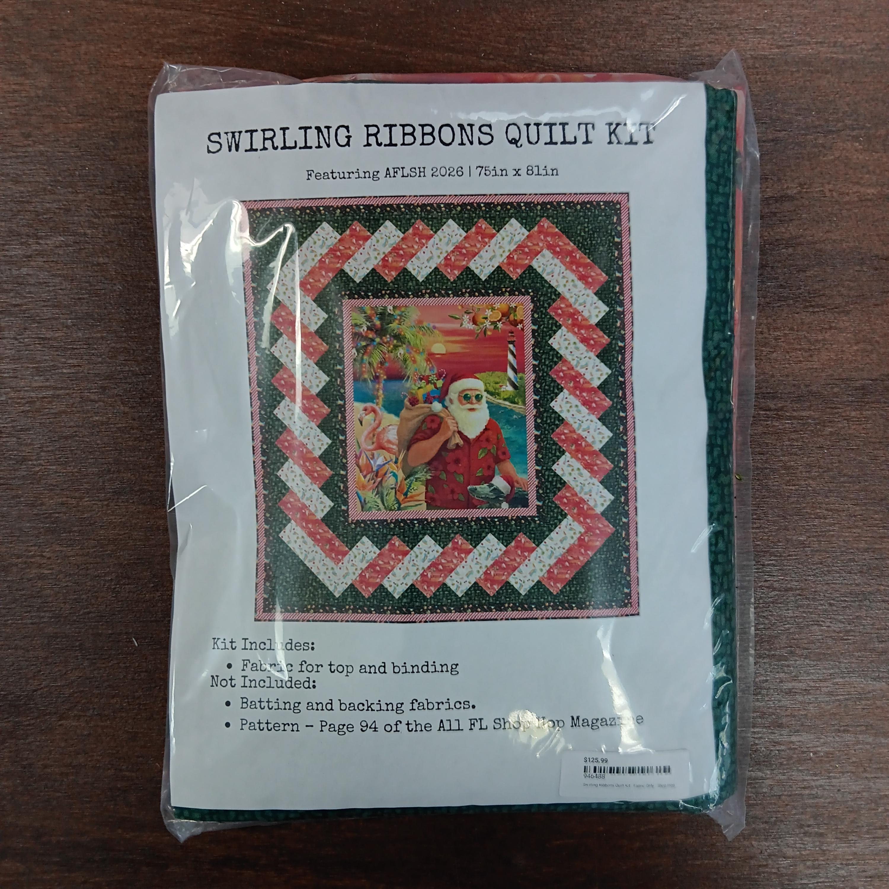 Swirling Ribbons Quilt Kit, 2026 All Florida Shop Hop, Kit for Full ...