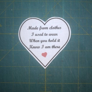 Memory Heart Patches 3&quot; x 3&quot; quilt shirt memory bear #1