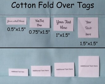 FOLD OVER PRECUT cotton fabric labels 1.5" wide