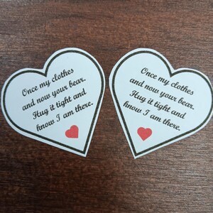Mini Memory Heart Patches – 2x2&quot; Set of 2 Sew/Iron-On Labels for Quilt, Bear, or Keepsake