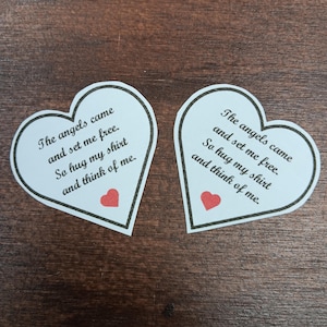 Mini Memory Heart Patches – 2x2&quot; Set of 2 Sew/Iron-On Labels for Quilt, Bear, or Keepsake