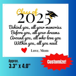 Custom Label for Graduates with Poem graduation quilt shirt memory grad
