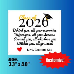 Custom Label for Graduates with Poem graduation quilt shirt memory grad