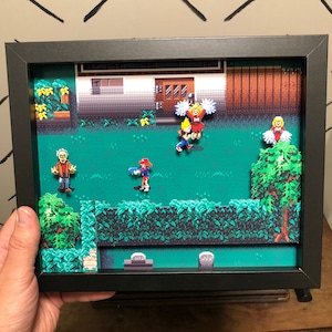 Zombies Ate my Neighbours |  Video Game Shadow box-Super Nintendo Game-SNES- retro video game- man cave wall art