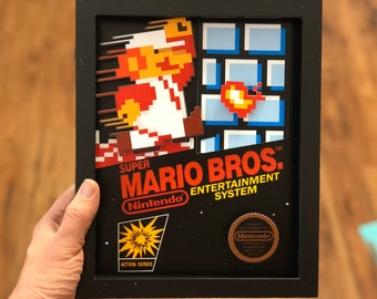 Super Mario Bros.  Schattenbox- NES- Mario- Mario Bros- 20x30